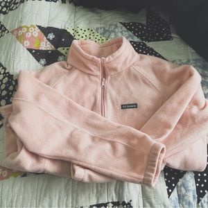 Light Pink Columbia Full Zip Fleece Jacket, 2X